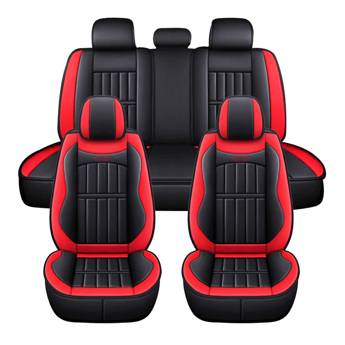 11PCS 5 Seats Car Seat Covers Automobiles Seat Covers Protector Cushion Deluxe PU Leather Front+Rear Full Set SUV Truck