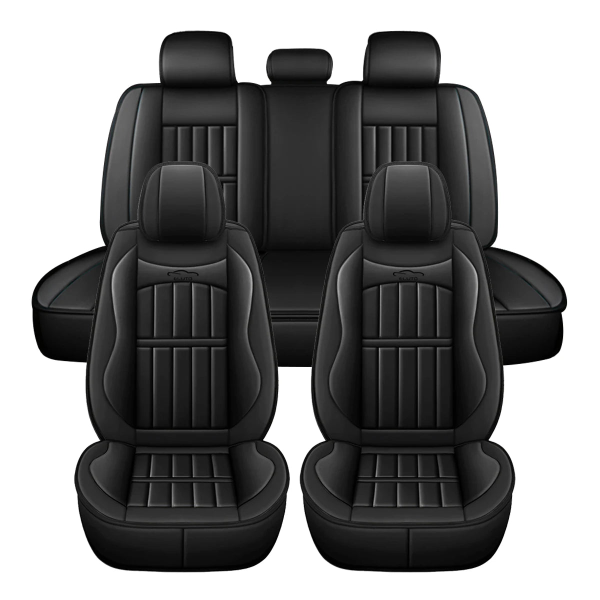 11PCS 5 Seats Car Seat Covers Automobiles Seat Covers Protector Cushion Deluxe PU Leather Front+Rear Full Set SUV Truck