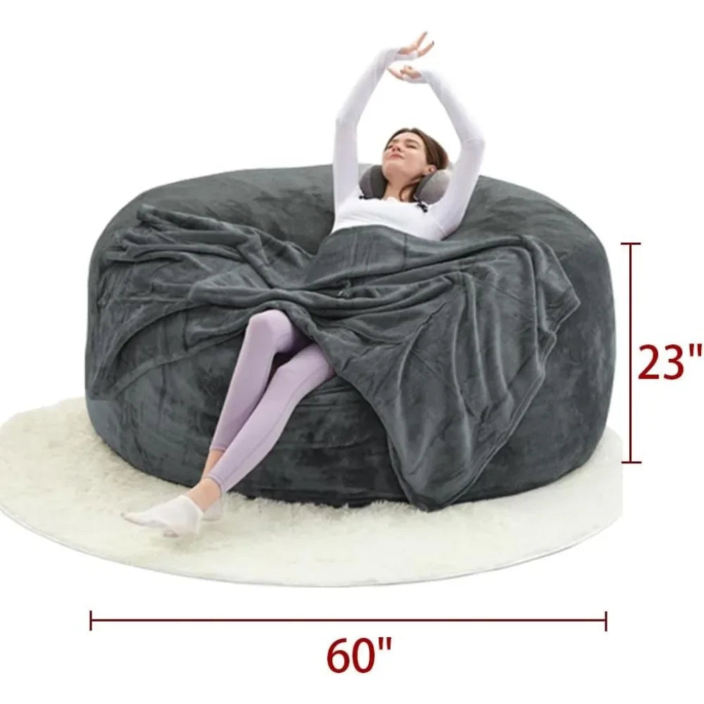 Oversized Bean Bag Sofa with Filling, Memory Sponge Bean Bag Chair, Floor, Adult Living Room, Lazy Sofa