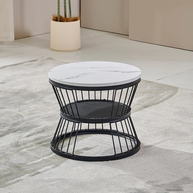 Brand Slate Luxury Coffee Tables Living Room Grey Simplicity Modern Coffee Tables Round Legs Metal