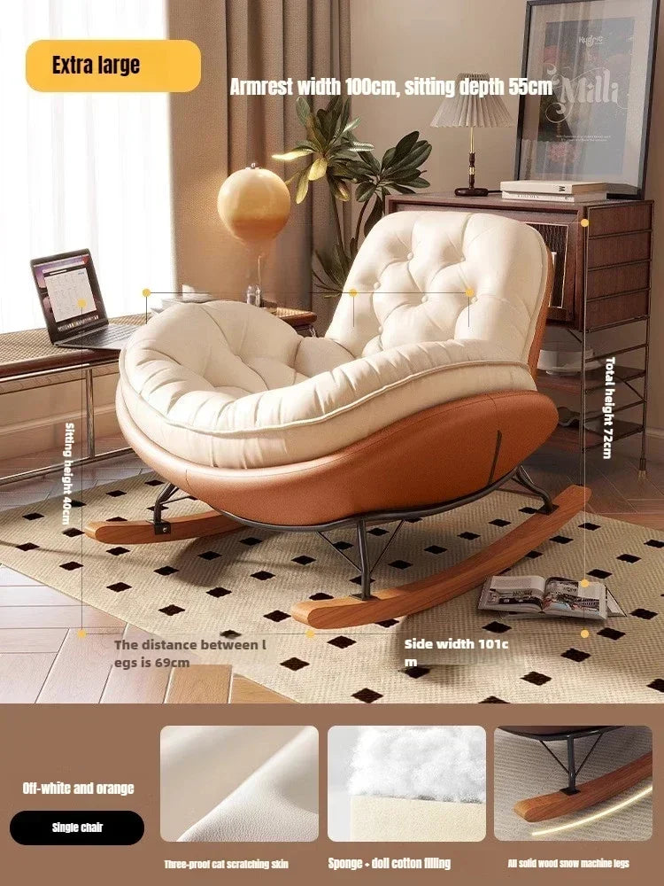Nordic Rocking Chair, Lounge Chair, Balcony,living Room Home Leisure, Lazy Sofa, Adult Light Luxury Chair, Single Penguin Chair