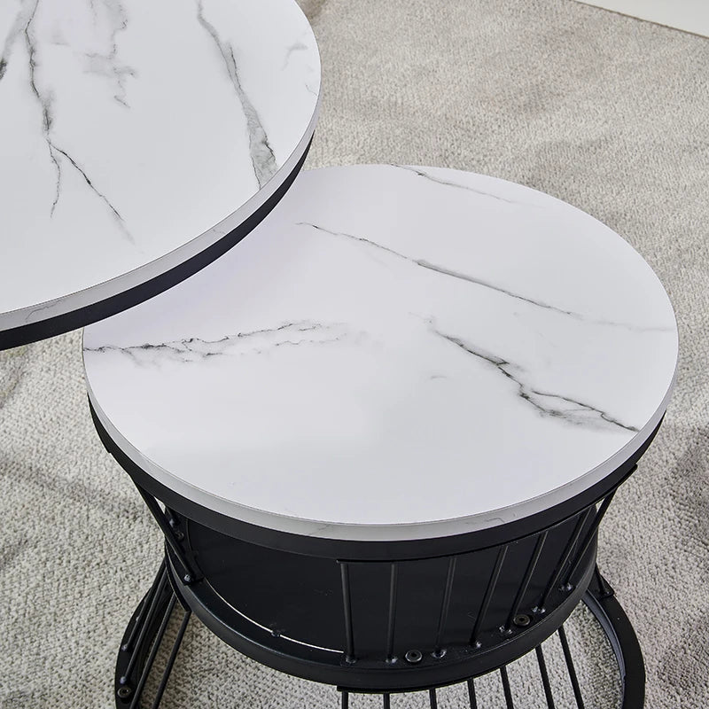 Brand Slate Luxury Coffee Tables Living Room Grey Simplicity Modern Coffee Tables Round Legs Metal