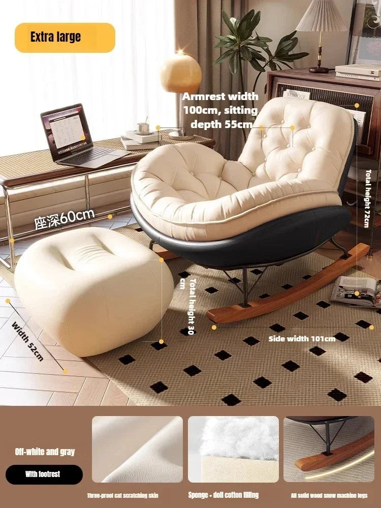 Nordic Rocking Chair, Lounge Chair, Balcony,living Room Home Leisure, Lazy Sofa, Adult Light Luxury Chair, Single Penguin Chair