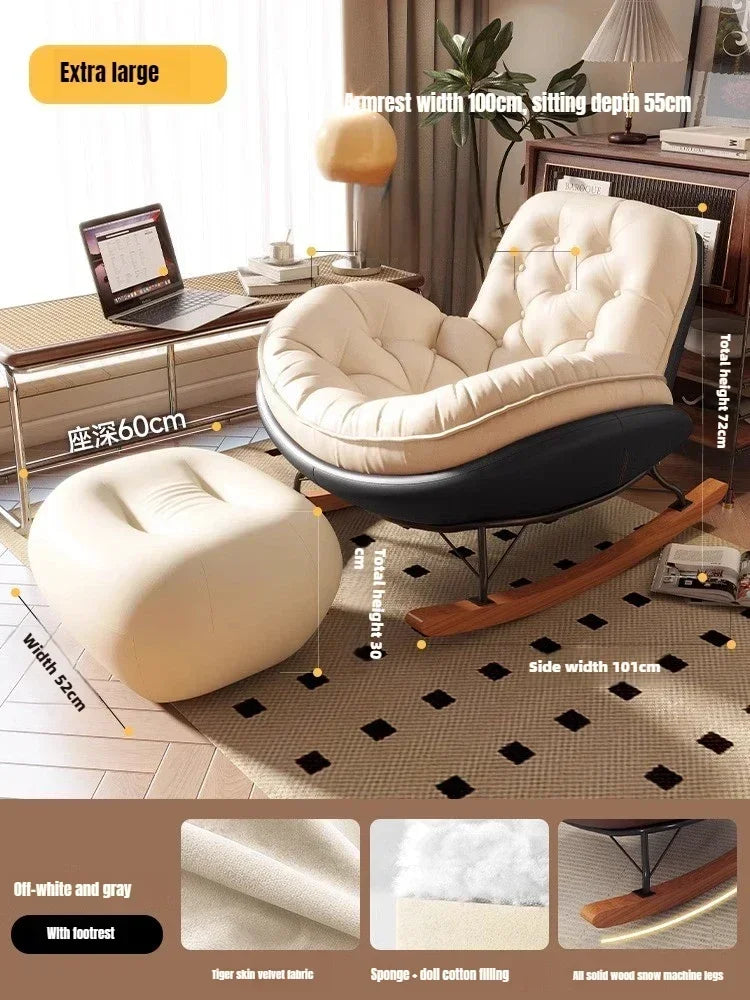 Nordic Rocking Chair, Lounge Chair, Balcony,living Room Home Leisure, Lazy Sofa, Adult Light Luxury Chair, Single Penguin Chair