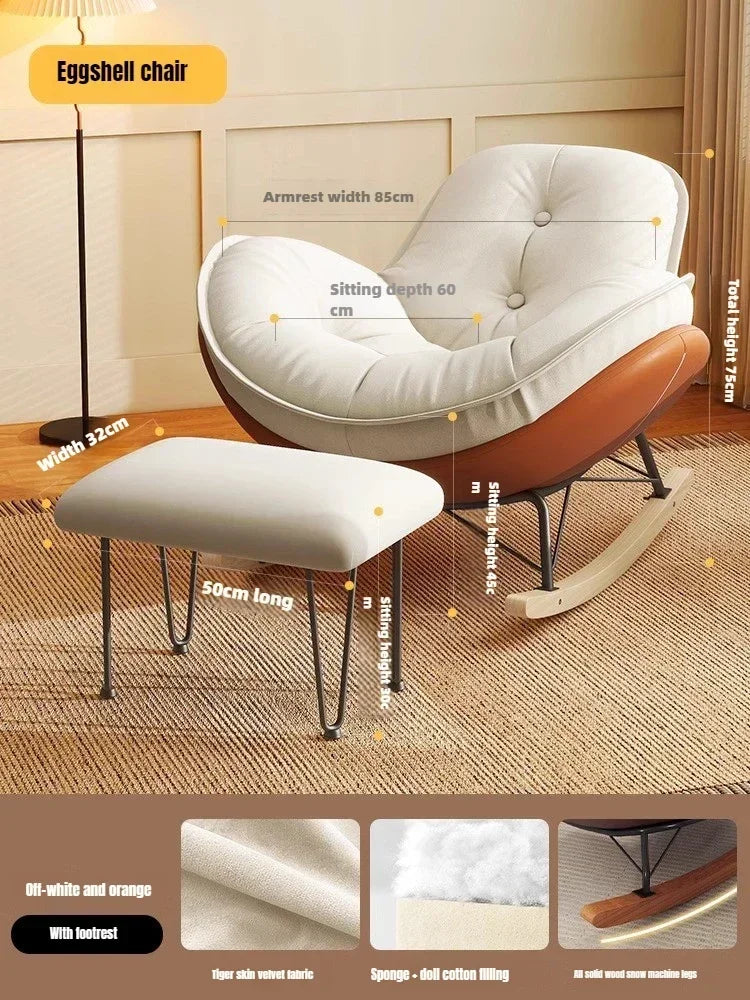 Nordic Rocking Chair, Lounge Chair, Balcony,living Room Home Leisure, Lazy Sofa, Adult Light Luxury Chair, Single Penguin Chair