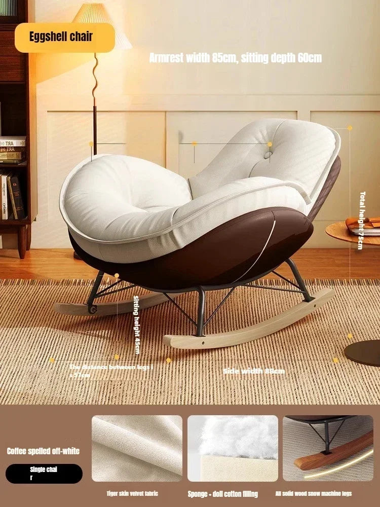 Nordic Rocking Chair, Lounge Chair, Balcony,living Room Home Leisure, Lazy Sofa, Adult Light Luxury Chair, Single Penguin Chair