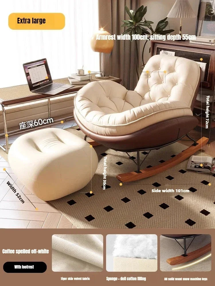 Nordic Rocking Chair, Lounge Chair, Balcony,living Room Home Leisure, Lazy Sofa, Adult Light Luxury Chair, Single Penguin Chair