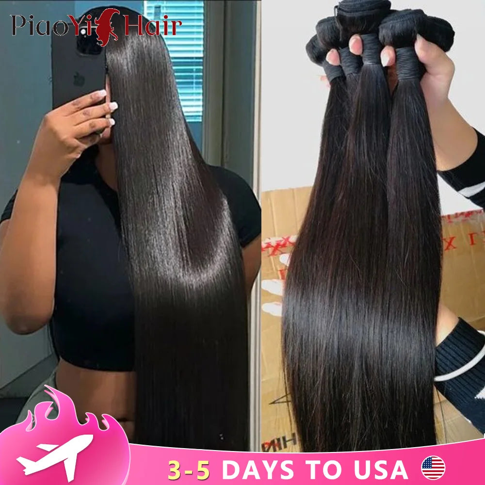 12A Double Drawn Straight human hair Bundle 100% Raw Human Hair 20 22 24Inch Unprocessed Virgin Human Hair Extension Top Quality