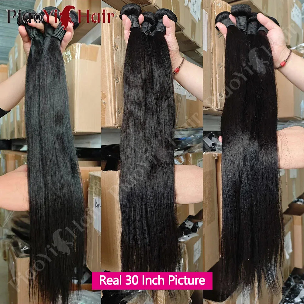 12A Double Drawn Straight human hair Bundle 100% Raw Human Hair 20 22 24Inch Unprocessed Virgin Human Hair Extension Top Quality