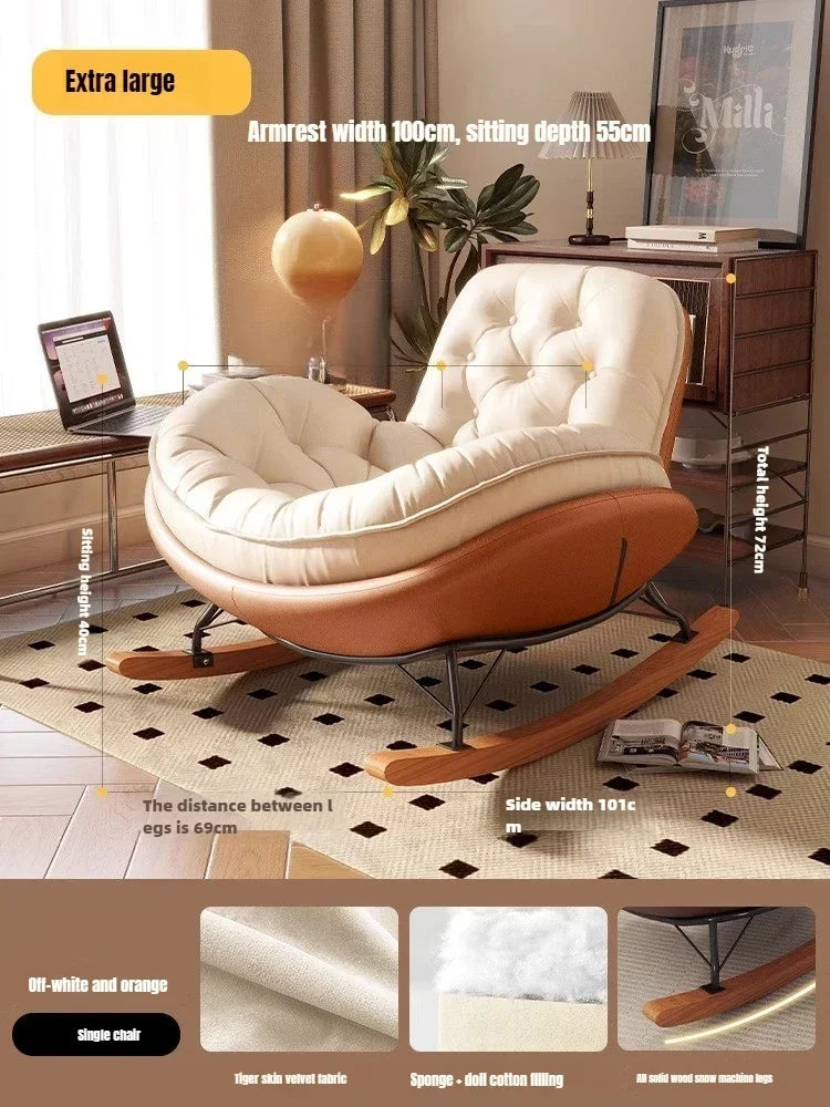 Nordic Rocking Chair, Lounge Chair, Balcony,living Room Home Leisure, Lazy Sofa, Adult Light Luxury Chair, Single Penguin Chair
