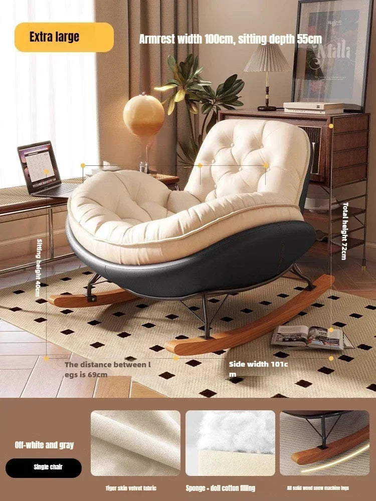 Nordic Rocking Chair, Lounge Chair, Balcony,living Room Home Leisure, Lazy Sofa, Adult Light Luxury Chair, Single Penguin Chair