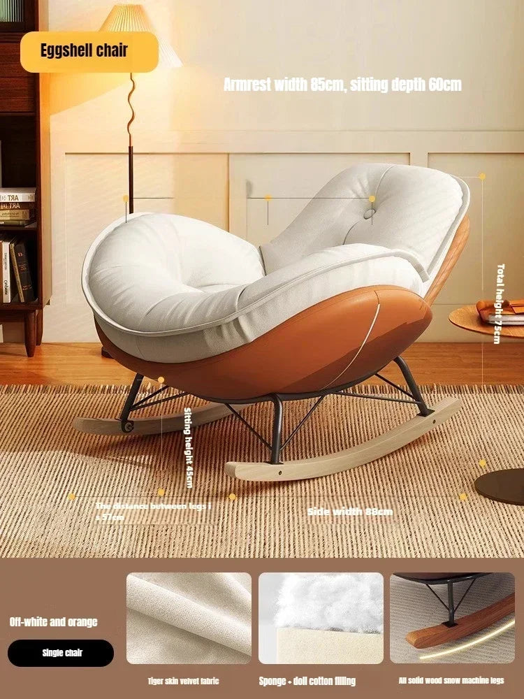 Nordic Rocking Chair, Lounge Chair, Balcony,living Room Home Leisure, Lazy Sofa, Adult Light Luxury Chair, Single Penguin Chair