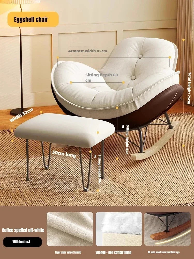 Nordic Rocking Chair, Lounge Chair, Balcony,living Room Home Leisure, Lazy Sofa, Adult Light Luxury Chair, Single Penguin Chair