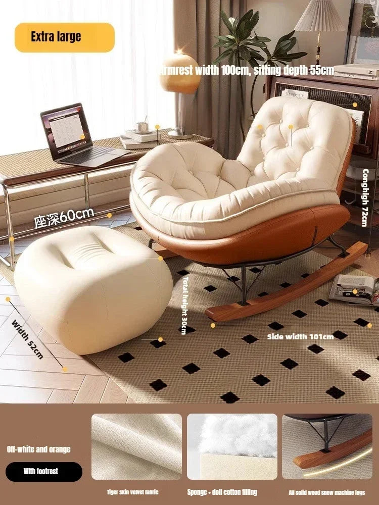 Nordic Rocking Chair, Lounge Chair, Balcony,living Room Home Leisure, Lazy Sofa, Adult Light Luxury Chair, Single Penguin Chair