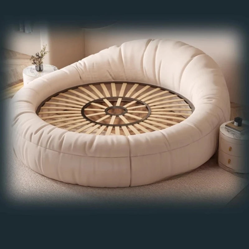 200X220cm double beds bedroom Round bed cheap full size queen bed Headboard side table bed room set bedroom furniture full set