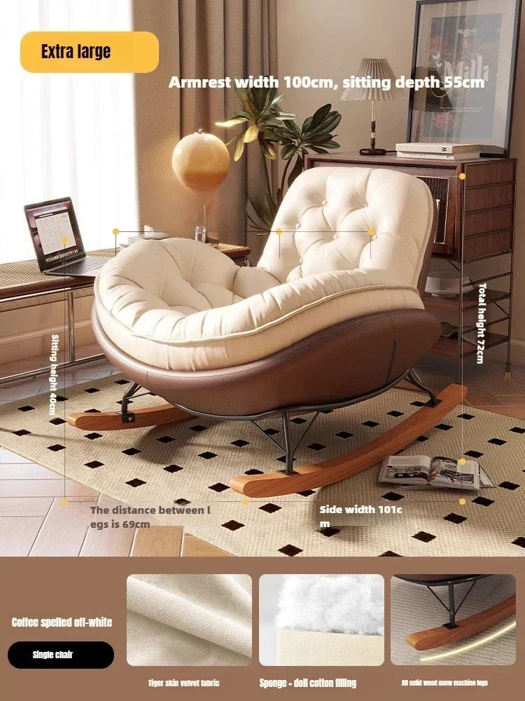 Nordic Rocking Chair, Lounge Chair, Balcony,living Room Home Leisure, Lazy Sofa, Adult Light Luxury Chair, Single Penguin Chair